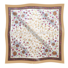 For Spring Season Flowers Design Printed Silk Kerchief